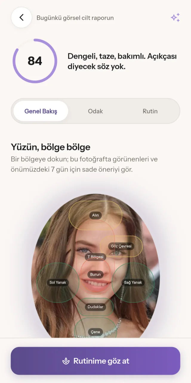 REVNA face scan with zone mapping